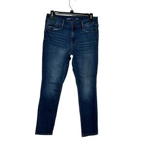 Old Navy Women's Jeans Mid-Rise Pop Icon Skinny Denim Stretch Dark Blue Size 4